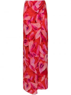 Suknja s cvjetnim printom s printom The Andamane crvena