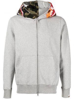 Blixtlås hoodie A Bathing Ape® grå