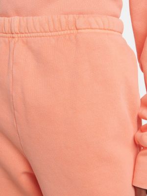 Bavlnené fleecové teplákové nohavice Les Tien ružová