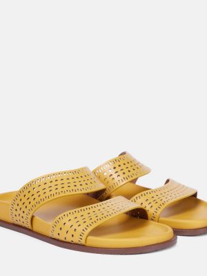 Leder sandale Alaïa gelb