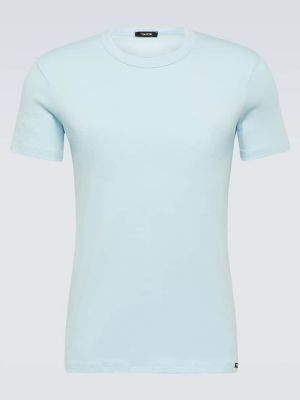 Βαμβακερή μπλούζα από ζέρσεϋ Tom Ford μπλε