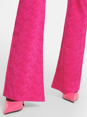 Hlače ravnih nogavica Versace ružičasta