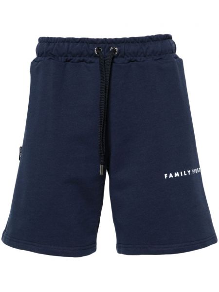 Jersey bermuda kratke hlače s potiskom Family First modra