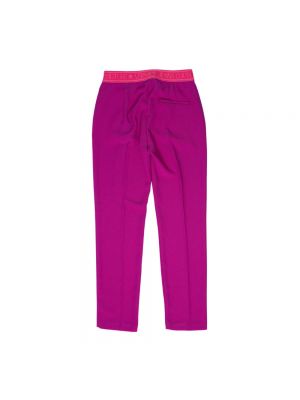 Pantalones rectos de crepé Versace Jeans Couture rosa