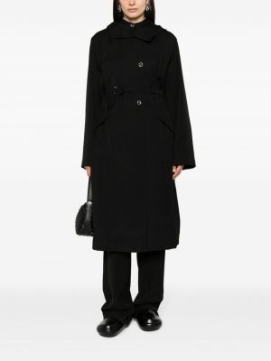 Manteau en laine à capuche Jil Sander noir