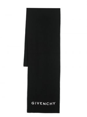 Vlněný šál s výšivkou Givenchy černý
