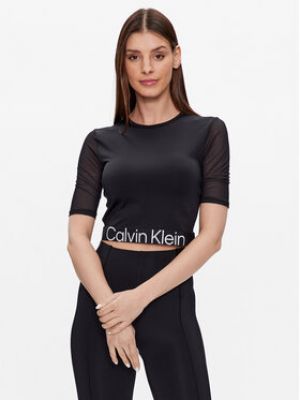 Calvin Klein Performance Funkční tričko 00GWS3K116  rhodiovaní Cropped Fit - Černá
