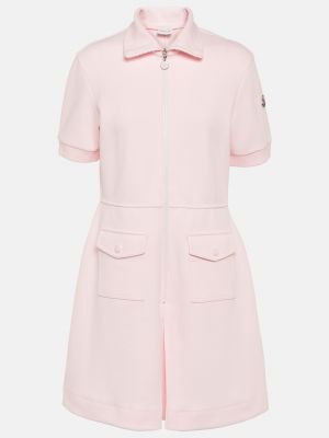 Розовое хлопковое платье мини Moncler