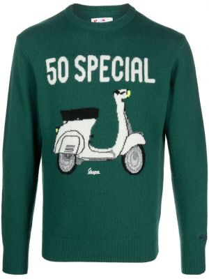 Пуловер с кръгло деколте Mc2 Saint Barth зелено