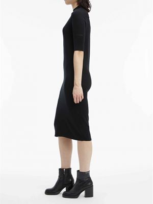 Платье миди с круглым вырезом Calvin Klein черное