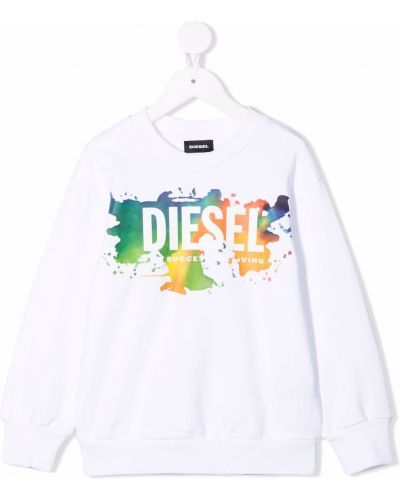 Trykt sweatshirt for jenter Diesel Kids hvit