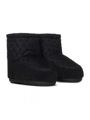 Pikowane nylonowe botki zimowe Moon Boot czarne