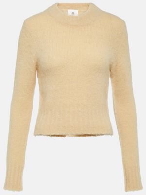 Шерстяной свитер из альпаки Ami Paris желтый