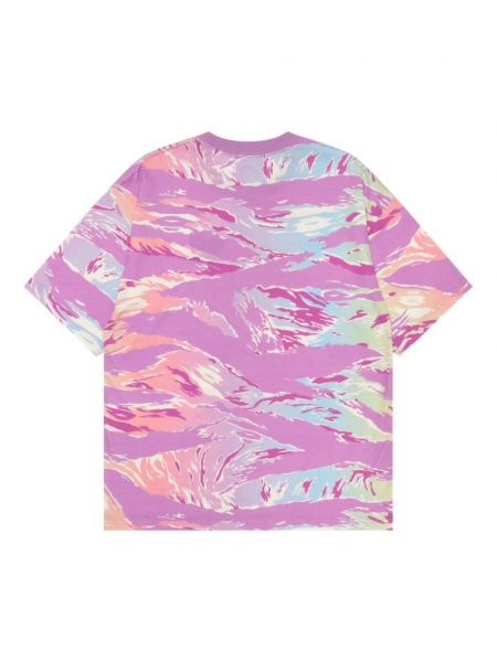 Kokvilnas t-krekls ar apdruku kamuflāžas Aape By *a Bathing Ape® rozā