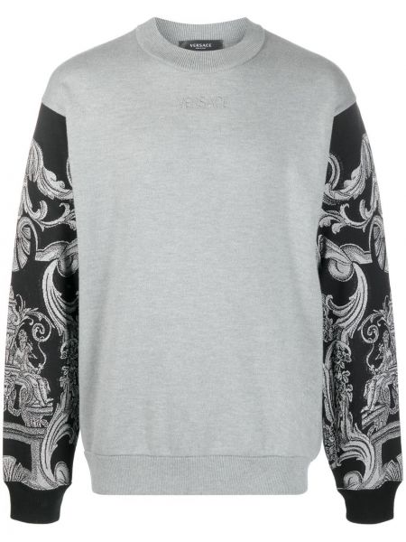 Brodert sweatshirt Versace grå