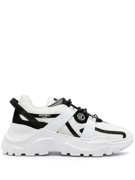 Sneakers από διχτυωτό chunky Just Cavalli λευκό