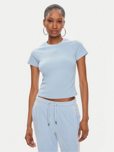 Slim fit tričko Juicy Couture modré