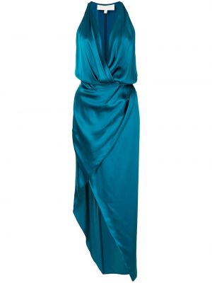 Asymmetrisches seiden cocktailkleid Michelle Mason blau