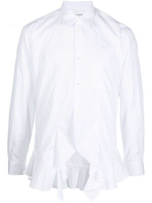 Памучна риза с копчета с волани Comme Des Garçons Shirt бяло