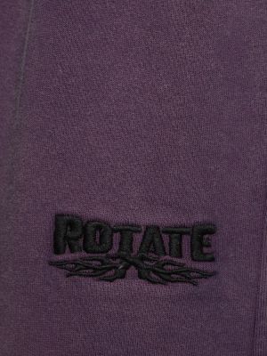 Spodnie sportowe bawełniane Rotate fioletowe