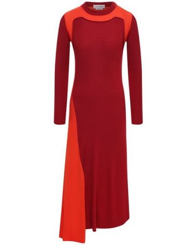 Шерстяное платье Alexander Mcqueen, красное