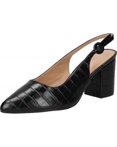 Полуотворени обувки с ток с отворена пета Wallis черно