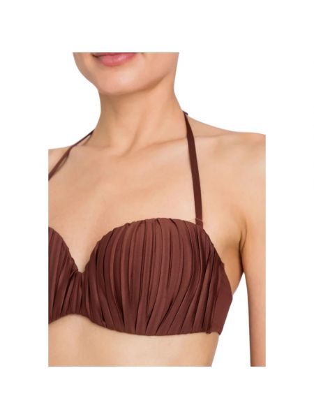 Bikini plisado Twinset marrón