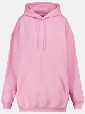 Sudadera con capucha de algodón Balenciaga rosa