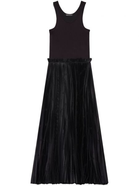 Plisované midi šaty Balenciaga čierna