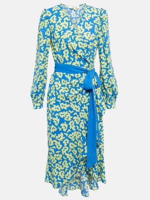 Midi obleka s potiskom Diane Von Furstenberg modra