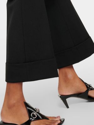 Μάλλινο παντελόνι με ίσιο πόδι με ψηλή μέση Gucci μαύρο