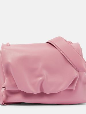 Кожени чанта за ръка Dries Van Noten розово