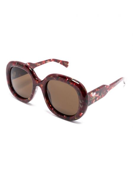 Okulary przeciwsłoneczne oversize Chloé Eyewear czerwone