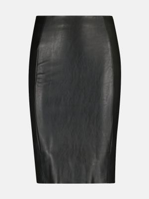 Кожаная юбка из искусственной кожи Wolford черная