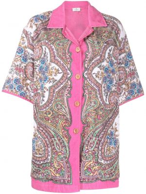Koszula z nadrukiem z wzorem paisley Etro różowa