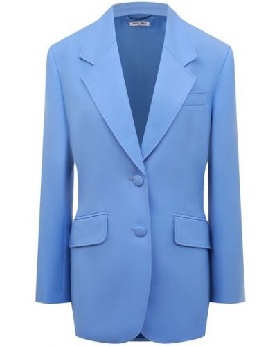 Шерстяной пиджак Miu Miu голубой