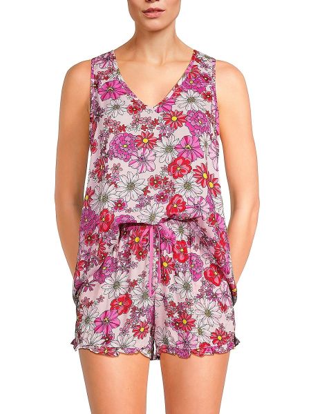 Dwuczęściowa piżama w kwiatki Kensie różowa