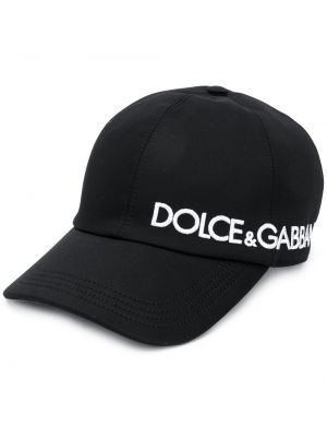 Czarna czapka z daszkiem z nadrukiem Dolce And Gabbana