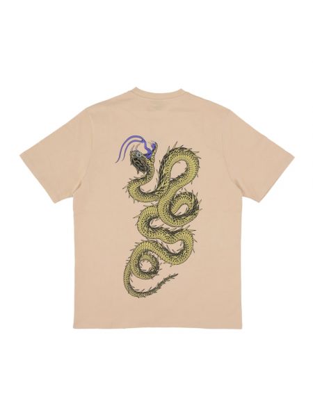 Koszulka w wężowy wzór Dolly Noire beżowa