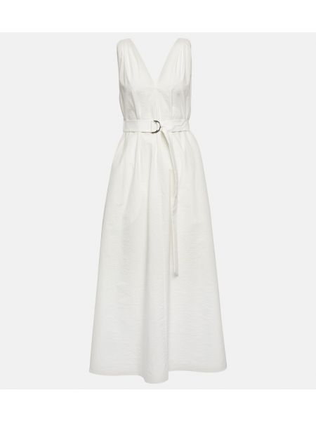 Плиссированное платье миди Brunello Cucinelli белый