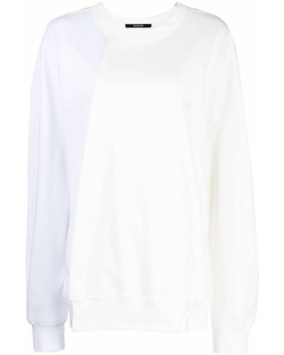 Asymmetrischer sweatshirt mit rundem ausschnitt Songzio weiß