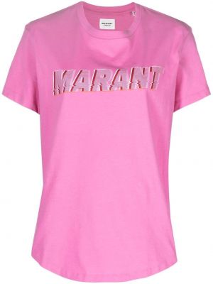 T-shirt con stampa Marant étoile rosa