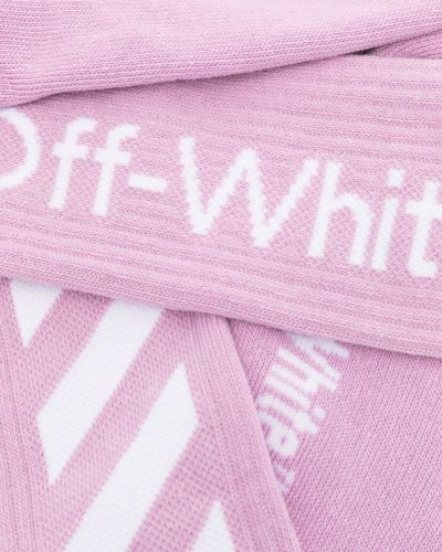 Chaussettes à rayures en tricot Off-white