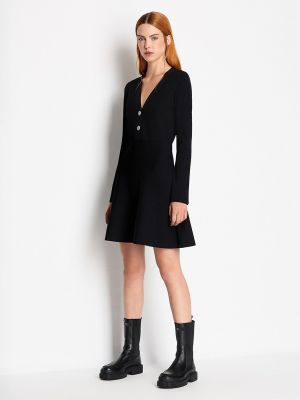 Mini vestido de punto Armani Exchange negro