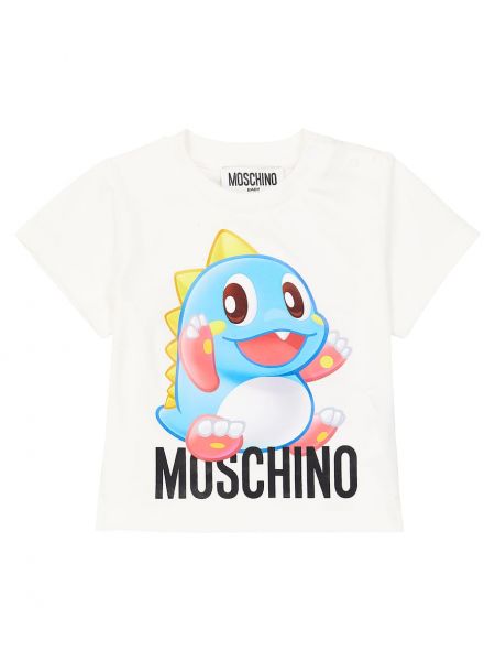 Trøje trykt bomuld t-shirt for piger Moschino Kids hvid