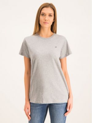 Siuvinėtas marškinėliai Calvin Klein pilka