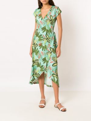 Sukienka koszulowa z nadrukiem w tropikalny nadruk Lygia & Nanny zielona