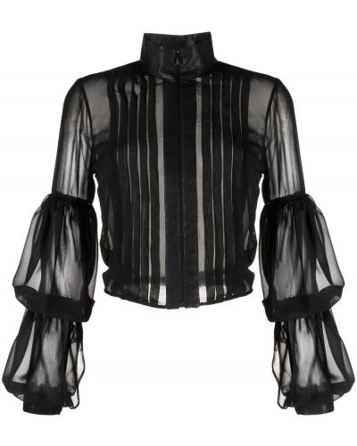 Блуза от креп Saiid Kobeisy черно