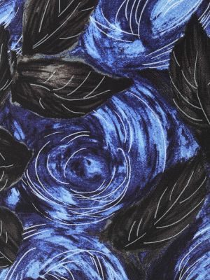 Vestido midi de flores de crepé Prada azul