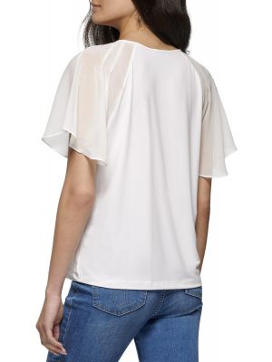 Шифоновая блузка с рюшами Calvin Klein белая